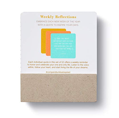 Compendium Weekly Reflections Card Set — 52 Inspiring Quotes, One Card for Each Week of the Year, Includes Desktop Display Stand - color: Weekly Reflections Card Set