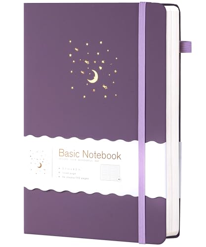 CAGIE Purple Journal Notebook for Women Girls 192 Lined Journaling Notebooks Hardcover Journals for Writing Work - color: 02 Light Purple