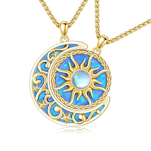 Yin Yang Necklaces for Women Men 925 Sterling Silver Pendant Necklace Yin Yang Jewelry for Women Men Couples - style: Sun Moon #10