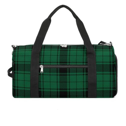 Scottish Tartan Plaid Green Large Capacity Portable Fitness Bag, Easy to Carry - color: Scottish Tartan Plaid Green