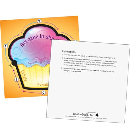 Really Good Stuff Tactile Breathing Copecake Cards - Social-Emotional Learning Tools for Children - Calming, Meditative Classroom Supplies - Promotes Relaxation & Helpful Breathing Techniques - style: Tactile Breathing Copecake