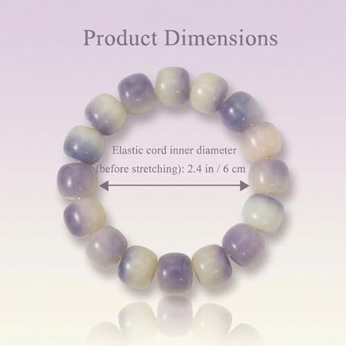 Qchengsan Natural Bodhi Bracelet for Women, Fidget Bracelet for Anxiety Relief, Stress Relief Beaded Sensory Jewelry for Adults, Healing Meditation Gifts for Women, Birthday Gifts for Women