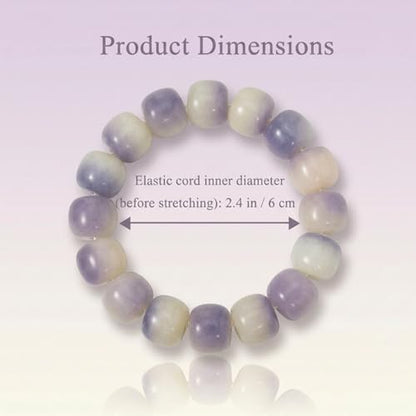 Qchengsan Natural Bodhi Bracelet for Women, Fidget Bracelet for Anxiety Relief, Stress Relief Beaded Sensory Jewelry for Adults, Healing Meditation Gifts for Women, Birthday Gifts for Women