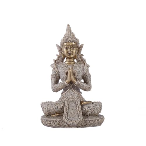 Buddha Handmade Sculpture Decoration Retro Decoration Sitting Statue Suitable for Living Room, Bedroom, Office, Home Feng Shui Sculpture (11cm, 3) - color: 3