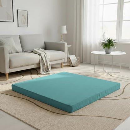 Velvet Zabuton Meditation Mat - Large Floor Pillow for Adults & Yoga Meditation Cushion - High Density Foam Floor Seating with Washable Cover, 31x31 Inch (Green) - color: Green