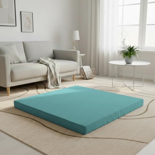 Velvet Zabuton Meditation Mat - Large Floor Pillow for Adults & Yoga Meditation Cushion - High Density Foam Floor Seating with Washable Cover, 31x31 Inch (Green) - color: Green