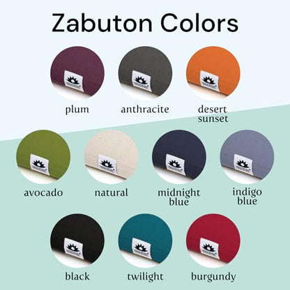 Zabuton, Eclipse line, Buckwheat Filled Meditation Cushion, 23" x 23" - color: Natural