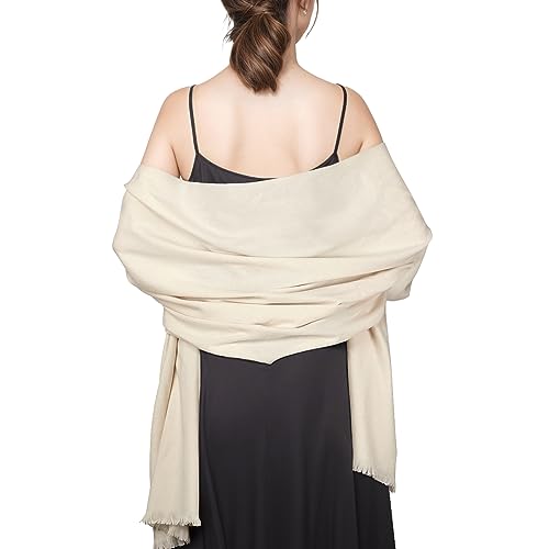 Shawl Wraps for Women Pashmina Shawls and Wraps for Evening Dresses Large Soft Scarf Winter Scarf Wedding Shawl… - color: Cream