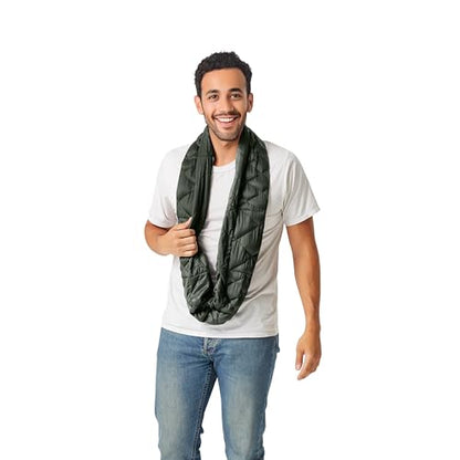 PYVOT Weighted Infinity Scarf, 3 lb Sensory Shoulder Wrap for Everyday Comfort - color: Olive