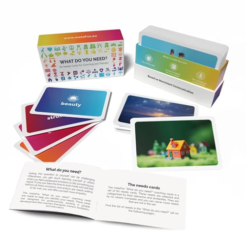 “What do you need?” Coaching Cards – 60 Needs Cards for Nonviolent Communication (NVC, Emotional Intelligence, Coaching, and Difficult Conversations). Ideal for Mindfulness & Self-Reflection.