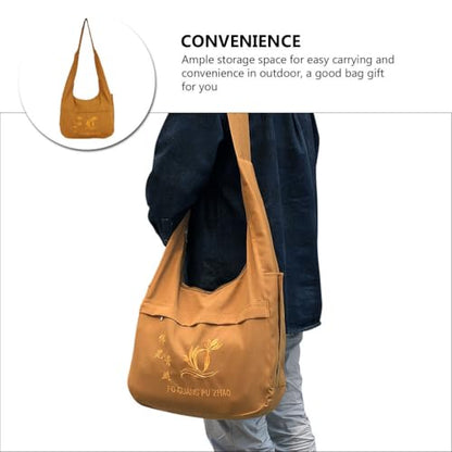 BESPORTBLE Buddha Bag Canvas Crossbody Sling Monk Bag for Meditation Pilgrimage with Spacious Storage and Durable Fabric