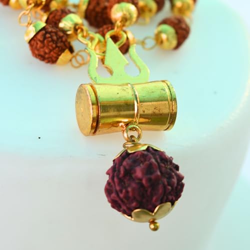 Rudraksha Mala shiv ji Mahakal Locket Rudraksha Mala Mahakal Locket Rudraksha Mala Shiva Rudraksha Mala Mahakal locket with chain - style: design 9