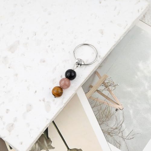 Natural Crystals Keychain, New Beginnings Gifts for Women, Birthday Gift for Women, Keychain for Relieving Anxiety - color: Safe Travel