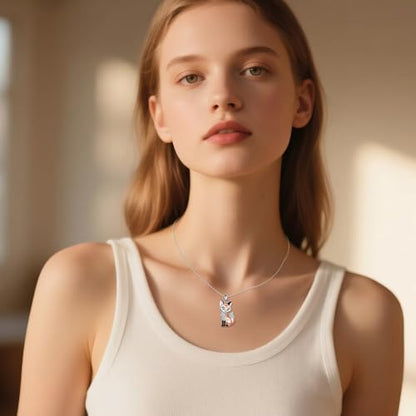 Animal Necklace 925 Sterling Silver Pendant Jewelry Gift for Women Animal Lover - style: Fox