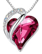 Leafael Gift Necklaces for Women, Infinity Love Birthstone Heart Crystal Pendant, Birthday Anniversary Jewelry for Wife, Mom, and Her, Silver Plated, 18" + 2" Adjustable Chain - color: 10b-October-Tourmaline Pink