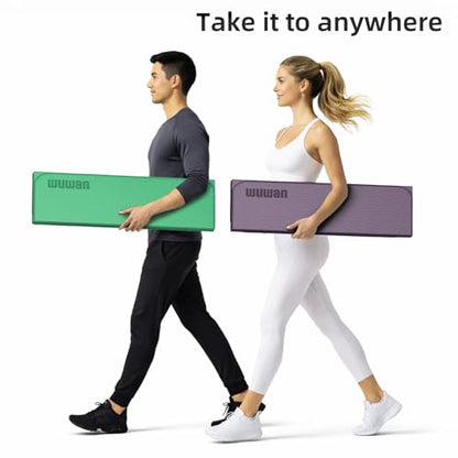 Folding Yoga Mat Extra Thick 0.4 Inch, Foldable Yoga Mat 75 x 26 Inches, TPE Exercise Mat, 7-Panel Non Slip Cushioned Fitness Mat for Yoga, Pilates, Stretching, Home Workout - color: Orange