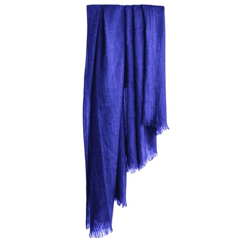 Harewom Lightweight Gauze Linen Feeling Shawl Wraps for Women Beach Summer Scarf for Evening Wedding Dresses - color: Shawl Wraps - Royal Blue