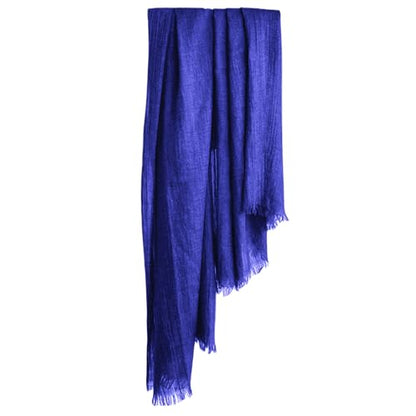 Harewom Lightweight Gauze Linen Feeling Shawl Wraps for Women Beach Summer Scarf for Evening Wedding Dresses - color: Shawl Wraps - Royal Blue