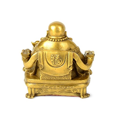 Fengshui Decor Laughing Buddha Statue for Lucky & Happiness, God of Wealth Statue,Brass Buddhist Statues and Sculptures Home Decor Congratulatory Gifts (X-Large) - size: X-Large