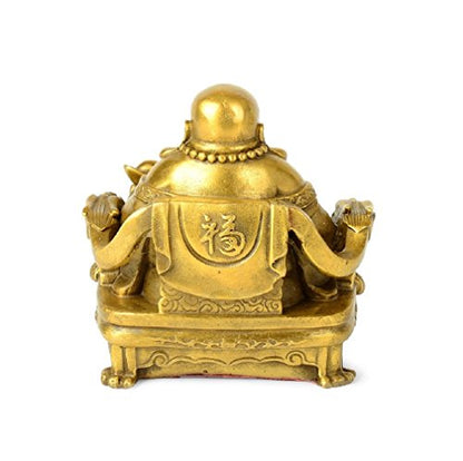 Fengshui Decor Laughing Buddha Statue for Lucky & Happiness, God of Wealth Statue,Brass Buddhist Statues and Sculptures Home Decor Congratulatory Gifts (X-Large) - size: X-Large