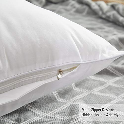 Oubonun 18"x18" Pillow Inserts (Set of 2) - Throw Pillow Inserts with 100% Cotton Cover - 18 Inch Square Interior Sofa Pillow Inserts - Decorative Pillow Insert Pair - White Couch Pillow - style: 18x18 Inch (Pack of 2)