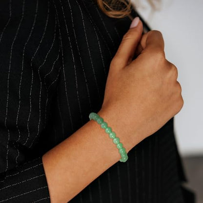Healing Crystal Bracelet for Women, Natural Stone Beaded Healing Crystal Bracelet Triple Protection Stress Relief Beads Jewelry Birthday Gifts Jewelry for Her - style: Green Aventurine