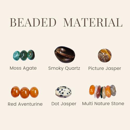 Boho Colorful Beaded Bracelets for Women, Handmade Stretchy Gemstone Bead Bracelet, Summer Women Beach Stackable Bead Bracelets Natural Healing Crystals Relax Stone Bracelets Unique Gifts for Mother - color: Multi