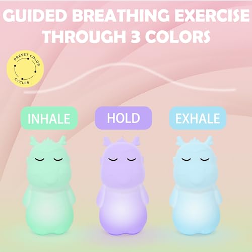 Breathing Loong Guided Visual Breathing Light for Mindfulness Relief | Relaxation Tool | Focus Meditation Device & Calming Night Light | Ideal for All Ages, Home & School Use (Loong) - size: Loong