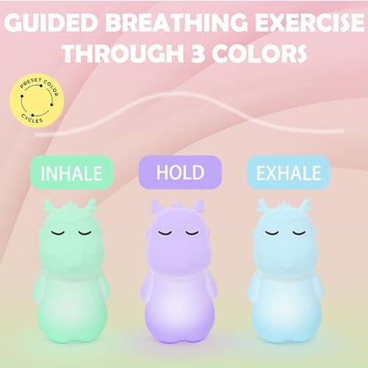 Breathing Loong Guided Visual Breathing Light for Mindfulness Relief | Relaxation Tool | Focus Meditation Device & Calming Night Light | Ideal for All Ages, Home & School Use (Loong) - size: Loong
