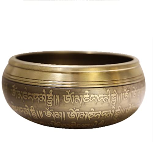 Copper Bowl Bronze Chime Bowl Tibetan Singing Bowl Meditation Buddha Sound Bowl Buddhist Sound Bowl Ornament for Healing Prayer Relaxation Bowl,11cm