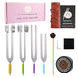 Tuning Forks for Healing Set, 128Hz, 136Hz, 256Hz, 512Hz Tuning Forks with Activator, Chakra Sound Therapy Music Tuning Instruments for Stress & Sleep/Yoga/Meditation with Anti-Slip Sponge & Pouch