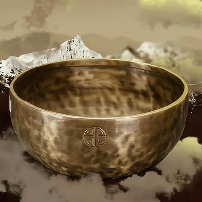 Fay Bless Handmade Tibetan Singing Bowl Set - Full Moon Nepalese Meditation Sound Bowl for Yoga, Chakra Healing, Sound Therapy, Stress Relief, Mindfulness and Home Decor (12CM) - size: 12CM