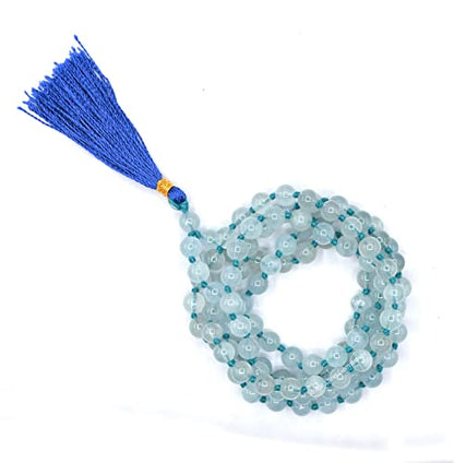 Amazing Gemstone Aquamarine Mala - Knotted - color: Aquamarine, style: Knotted