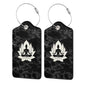 Buddha Meditation Flower Set of 2 Durableleather Luggage Tags Stylish Travel Gear Men Women