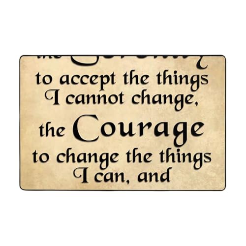 Serenity Prayer On Beach Soft Flannel Playroom Rug with Anime Design - Yoga Mat Carpet, Machine Washable Floor Decor - size: 36"x24"