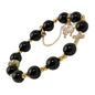 Natural Bead Bracelet 10mm Healing Crystal Bracelet for Women & Men Feng Shui Good Luck Meditation Buddhist Jewelry Handmade Stone Beaded Jewelry for Gift - color: Obsidian