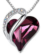 Leafael Gift Necklaces for Women, Infinity Love Birthstone Heart Crystal Pendant, Birthday Anniversary Jewelry for Wife, Mom, and Her, Silver Plated, 18" + 2" Adjustable Chain - color: 02a-February-Amethyst Pink