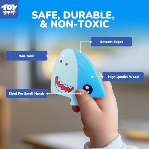 TOY Life Wooden Puzzles for Toddlers 2-4, Sea Animals Puzzles for Toddlers 1-3, Wood Puzzles Educational Montessori Toys Gifts for 1 2 3 Year Old, Baby Kids Learning Toy - style: 8PCS
