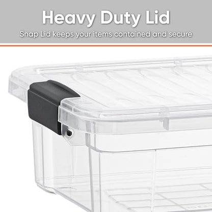 Superio 7.4 Quart Clear Plastic Storage Bin with Lid, Non-Toxic, BPA Free, Odor Free, Organizer Storage Box, Stackable Plastic Tote for Home, Garage, School, and Office - size: 7.4 Quart