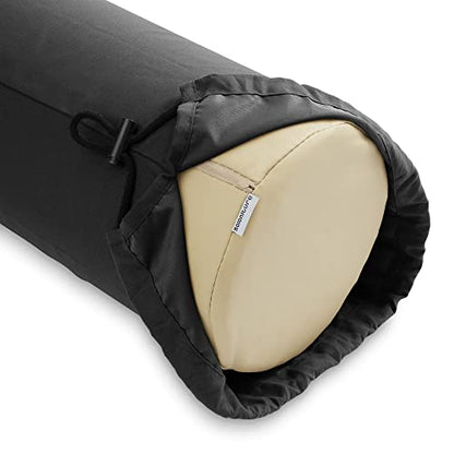 Saloniture Microfiber Cylinder Pillow Case Cover for Massage Table Bolsters - 30 x 9 Inch with Drawstring Closure, Black - color: Black
