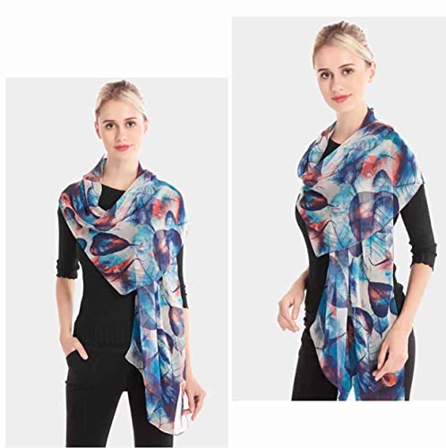 Pokeedioty Scarfs for Women Lightweight Scarves Elegant Floral Pattern Sheer Scarfs Shawls Wraps