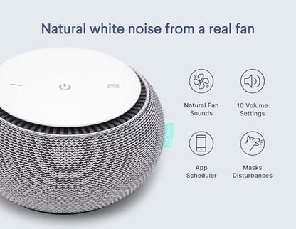 SNOOZ Smart White Noise Machine - Real Fan Inside for Non-Looping Sound, Portable Sleep Aid for Adults, Dogs, Travel, Home, Bedroom, Sleeping, Office Privacy, Therapy, & Baby Registry Essential- Cloud - color: Cloud