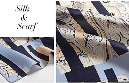 100% Mulberry Silk Long Scarf for Women Large Shawls for Headscarf and Neck- Oblong Hair Wraps with Gift Packed - color: Light Blue
