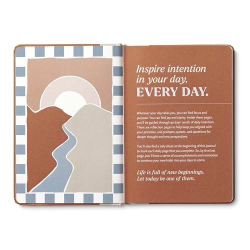 Compendium – Intention Every Day Guided Journal: A Daily Practice for Purpose and Clarity – A 5-Minute a Day Personal Growth Notebook – An Inspiring Daily Journal for Forming New Habits - color: Intention Sienna