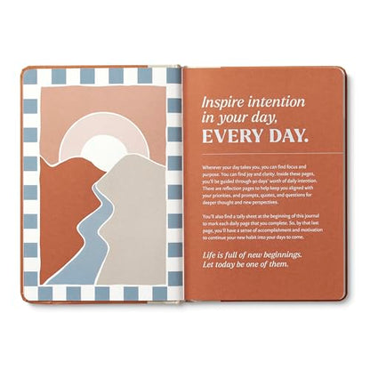 Compendium – Intention Every Day Guided Journal: A Daily Practice for Purpose and Clarity – A 5-Minute a Day Personal Growth Notebook – An Inspiring Daily Journal for Forming New Habits - color: Intention Sienna