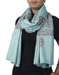 Yoga Scarf Meditation Shawl Large Wrap Hindu Prayer Stole OM Ganesha print - color: Turquoise