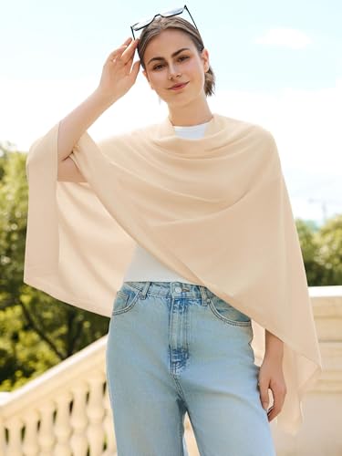 Lacretazhi Women'S Shawl Wraps Poncho Sweater Lightweight Knit Scarf With Buttons Versatile Cape Cardigan Spring Summer Fall - color: Maize-yellow