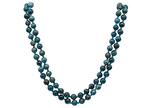 Amazing Gemstone Apatite Mala Beads - 108 Prayer Beads for Meditation and Mindfulness Practice, Handcrafted Mala Beads with Natural Gemstones for Spiritual Healing and Relaxation (Knotted) - color: Apatite, style: Knotted