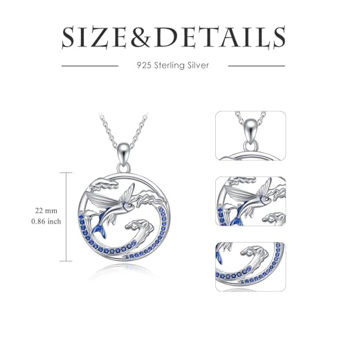 Animal Necklace 925 Sterling Silver Pendant Jewelry Gift for Women Animal Lover - style: Fish