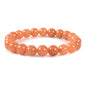Justinstones 8mm Round Beads Stretch Bracelet 7 Inch Unisex - color: Orange Aventurine
